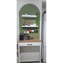 Şık ve Fonksiyonel Kahve Köşesi Ünitesi -( Üstü Ceviz Renk - 30 x 70X 92 )