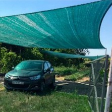 Yeşil Şeritli Halkalı Gölgelik, 1x2 M, %95 Koruma, Dayanıklı ve Şık Tasarım