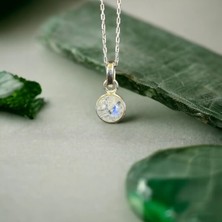 Ay Taşı Minimal Gümüş Kolye