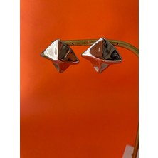 Xuping Asimetrik Kare Model Silver Küpe