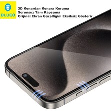 AR 3D Curved iPhone 15 Pro Uyumlu Aparatlı Yansıma Işık Önleyici Kavisli Tam Kaplayan Ekran Koruyucu