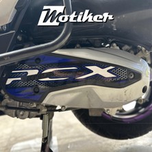 Honda Pcx Sticker Radyator Kapağı Kaplama Koruma Etiket Modeli Parçalı Desen Lacivert