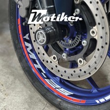 Beyaz Yamaha Mt-25  Yazılı 8li Jant Içi Yazı Sticker Etiket