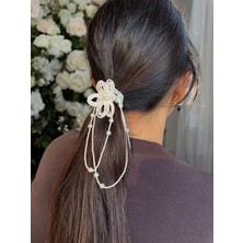 Beyaz Çiçek Saç Aksesuarı & Kolye