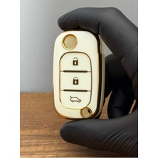 Beyaz Renk Nano Silikon Kılıf Renault Fluence 3 Buton Anahtar Koruma