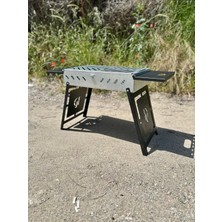 Katlanır Mangal Sehpalı Ayaklı Galvaniz Mangal 50X30 cm