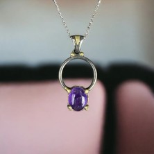 Ametist Taşı Gümüş Kolye