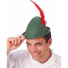 Vanch Peter Pan Şapkası Yeşil Renk Kırmızı Tüylü