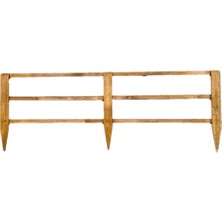 Doğal Ahşap Bahçe Çiti, 100X37CM, Kahverengi, Şık ve Dayanıklı Sınır Çiti