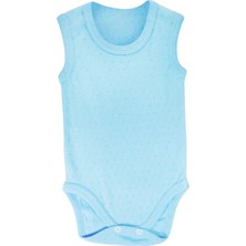 Sema Baby Jakarlı Askılı Badi (Body) - Mavi 0-6 Ay