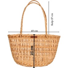Atandu Home El Yapımı Doğal Hasır Kol Çantası – 40X25 cm | Şık, Geniş ve Çok Amaçlı Kullanım