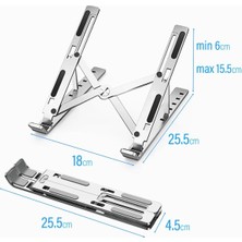 Zemox Alüminyum Ayarlı Laptop Macbook Uyumlu Notebook Yükseltici Tutucu Stand