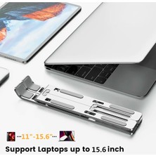 Zemox Alüminyum Ayarlı Laptop Macbook Uyumlu Notebook Yükseltici Tutucu Stand