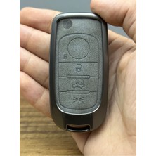 Deri Gri 3 Buton Metal Anahtar Kılıfı, Egea ve Doblo Için Mükemmel Koruma