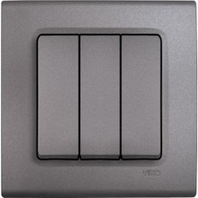 Linnera Life Granit Grisi Üçlü Anahtar Çerçeveli