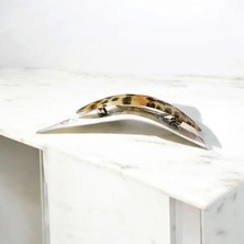 Leopar Desenli Oval Model Kadın Saç Tokası