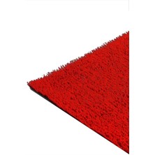 Kırmızı 7mm Yapay Çim Halı, En 1 Metre, Canlı ve Dayanıklı Yüzey