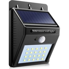 20 LED Güneş Enerjili Hareket Sensörlü Bahçe Aydınlatması Beyaz