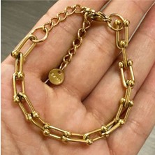 Luxury Steel Gold Renk Tiff  Çelik Bileklik