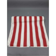 67X150CM Kırmızı Beyaz Çizgili Renkli Balkon Koruyucu Kumaş