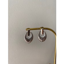 Xuping Tırtıklı Midye Silver Küpe