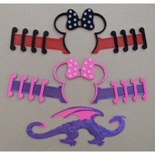 BYR Minnie Mouse, Ejderha ve Çiçekler Kulak Koruyucular (Sadece Plastik Aparattır!!!) 3D
