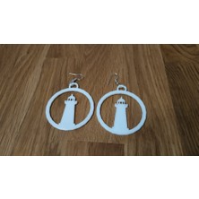 BYR Scrapbooking Deniz Feneri Küpeleri (Remix) (Sadece Plastik Aparattır!!!) 3D