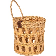Atandu Home El Yapımı Doğal Hasır Sepet | 10X11 cm Çok Amaçlı Organizer | Mutfak, Banyo, Salon Için Dekoratif Sepet