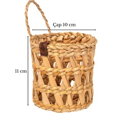 Atandu Home El Yapımı Doğal Hasır Sepet | 10X11 cm Çok Amaçlı Organizer | Mutfak, Banyo, Salon Için Dekoratif Sepet