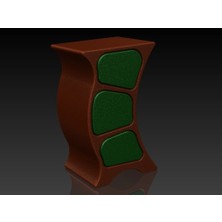 BYR Mini Çekmece Sandığı - Wonkey/wavy 100MM Boyunda Çift Taraflı, Fonksiyonel Bir Düz Üst (Sadece Plastik Aparattır!!!) 3D