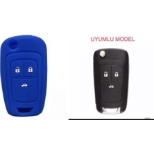 3 Tuş Silikon Anahtar Kılıfı Mavi Renk, Koruma ve Şıklık Sunar