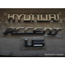 Hyundai Accent Era 2006-2010 1.6 Model Bagaj Yazısı Seti | Çift Taraflı Bantlı | 3 Parçar