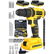 Darbeli Çift Akülü Metal Vidalama Matkap, 58V 5AH Şarjlı, Bakır Sargılı