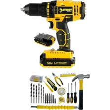 58V 8AH Çift Akülü Turbo Şarjlı Matkap Seti 99 Parça, Güçlü ve Kullanışlı