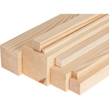 Çok Renkli 1x1 cm x 90 cm Tahta Blok Seti, 15 Parça, Taslak ve Kereste