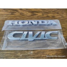 Honda Civic Bagaj Yazısı Logo Amblem 1997-2006 Sedan Uyumlu