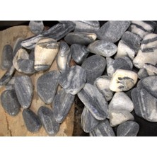 Siyah Çizgili Dolomit Taş 3 Kg, 2,5-4 Cm, Bahçe ve Dekorasyon Taşı