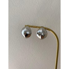 Xuping Elips Şerit Plaka Silver Küpe