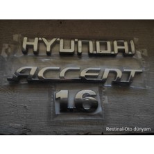 Hyundai Accent Era 2006-2010 1.6 Bagaj Arması Yazısı 3’lü Set | Bantlı Montajlı