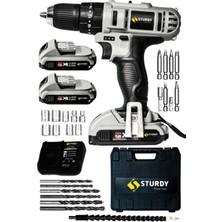 58V 8AH Çift Akülü Darbeli Vidalama Matkap Seti, Metal Şanzıman