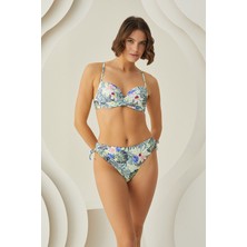 Nbb Renkli Branch Flower Kaplı Bikini Takımı