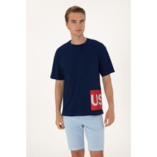 U.S. Polo Assn. Erkek Comfort Fit Bisiklet Yaka Lacivert Tişört 50306879-VR033