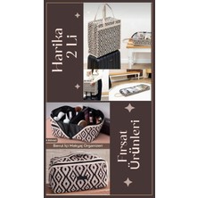 Bej 2'li Set: Ayakkabı ve Makyaj Çantası, Şık ve Kullanışlı Tasarım