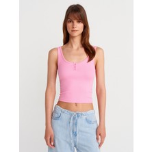 21158 Düğmeli Askılı Top-Pembe