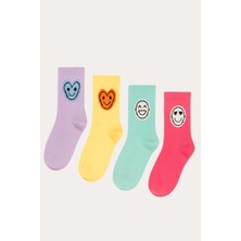 Katia & Bony Çocuk 4'lü Gülen Yüz Emojili Soket Çorap