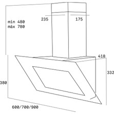 Teka TVT 60.1 Duvar Tipi Davlumbaz 800 m³/h Siyah Cam 60 cm 40495000