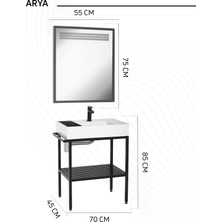 Arya Lavabo Dolabı 70 cm Siyah