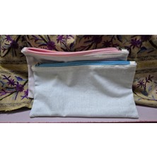 Ekru Makyaj Çantası 10'lu Paket, Şık ve Pratik Güzellik Çantası Seti