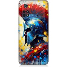 Xiaomi Poco M4 Pro Uyumlu Kızıl Miğferli Savaşçı  Desenli Silikon Kılıf