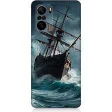 Xiaomi Poco F3 Uyumlu Fırtınada Eski Gemi  Desenli Silikon Kılıf